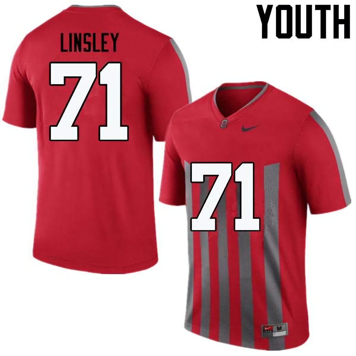Corey Linsley Ohio State Buckeyes Youth NCAA #71 Nike Throwback Red College Stitched Football Jersey YKJ3856WH